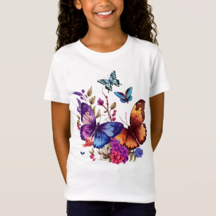 T-Shirt Prairie de fleurs sauvages et papillons printanier