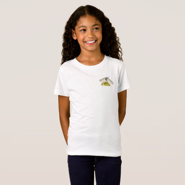 T-Shirt Prairie de libellule bleue faune (Devant entier)