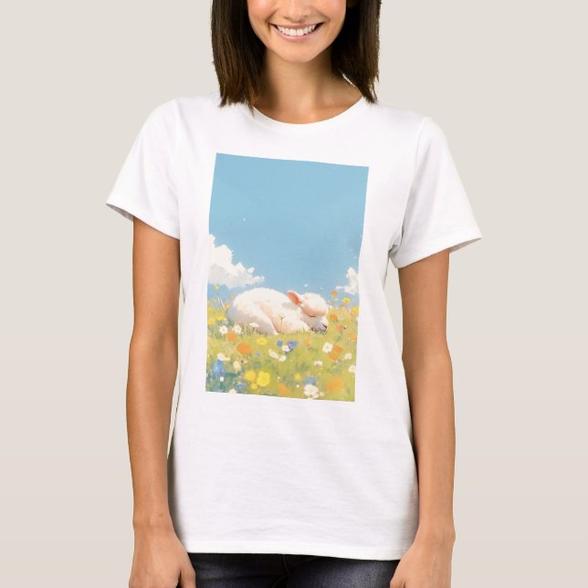 T-shirt Prairie de sommeil d'alpaga (Devant)