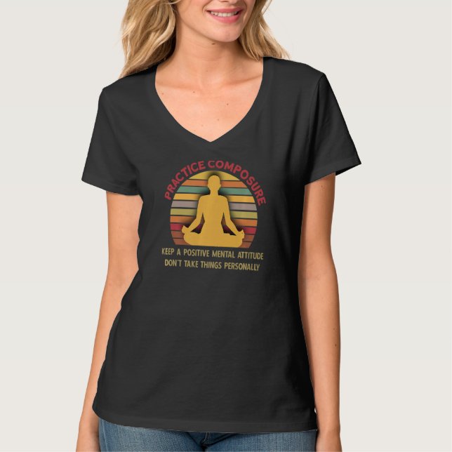 T-shirt Pratique Composé Attitude Mentale Positive Pour Le (Devant)