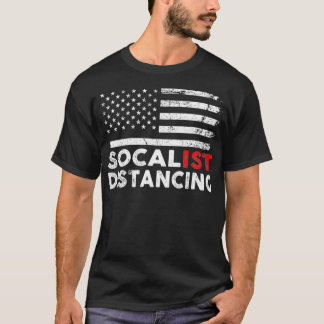 T-shirt Pratique Socialiste Distance Drôle Drôle Anti-Soci