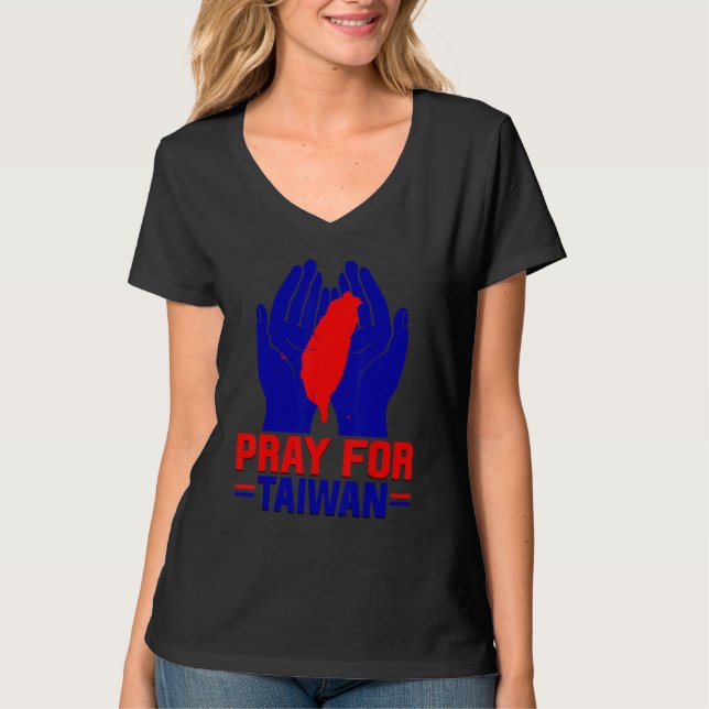 T-shirt Pray For Taiwan Love Taiwan Support Taiwanese Flag (Devant)