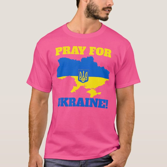 T-shirt Pray For Ukraine Support Ukraine Map Patriotic gif (Devant)