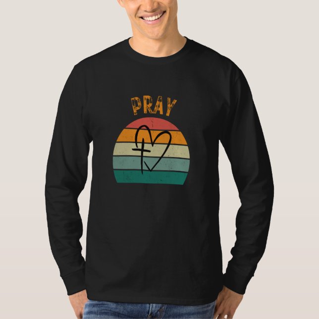 T-shirt Pray heart cross (Devant)