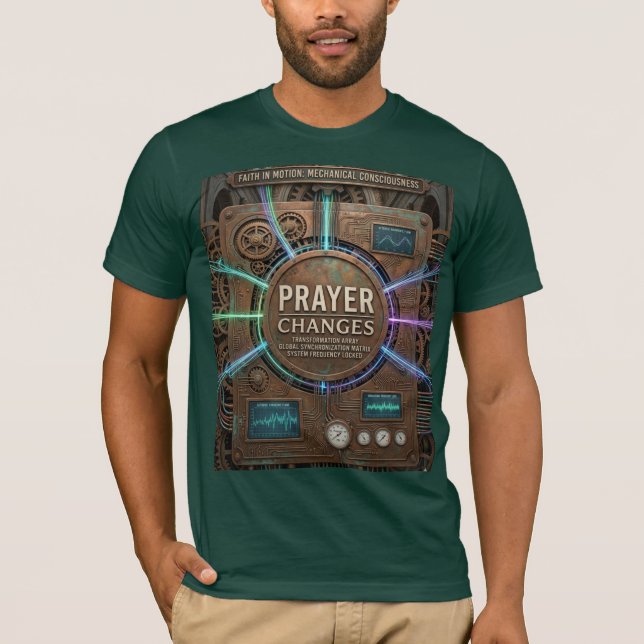 T-shirt Prayer Changes Everything – Futuristic Steampunk T (Devant)