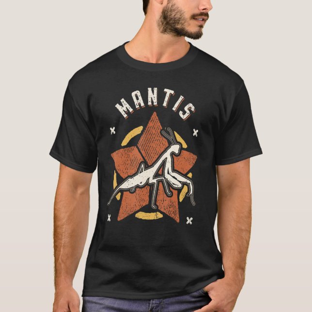 T-shirt Praying Mantis Vintage Retro Classic Animal (Devant)