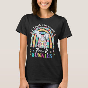 T-shirt Pré K Bunnies J'Enseigne Le Boho Cutest Rainbow Ea