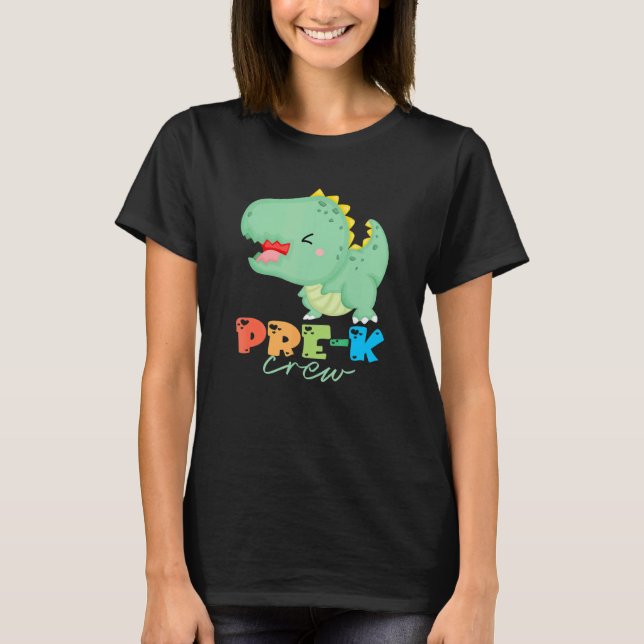 T-shirt Pre K Crew Cute Dinosaur First Day Of School Co (Devant)
