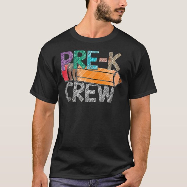 T-shirt Pré K Crew Pour Fille Garçon Enfants (Devant)