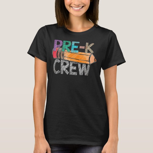 T-shirt Pré K Crew Pour Fille Garçon Enfants (Devant)