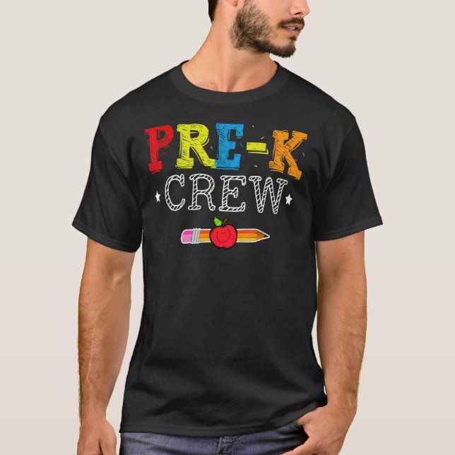 T-shirt Pré K Crew Pré K Enseignants Retour À L'École (Devant)