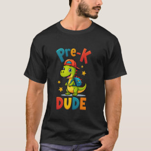 T-shirt Pré K Dude Cute Dinosaur Enfants Retour À L'École