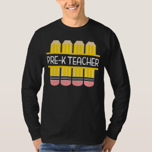 T-shirt Pré K Enseignant Crayon Cadre Butchi Enseignement