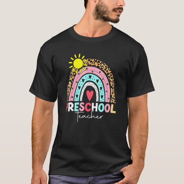 T-shirt Pré K Enseignant Enseigner Préscolaire Boho Rainbo (Devant)