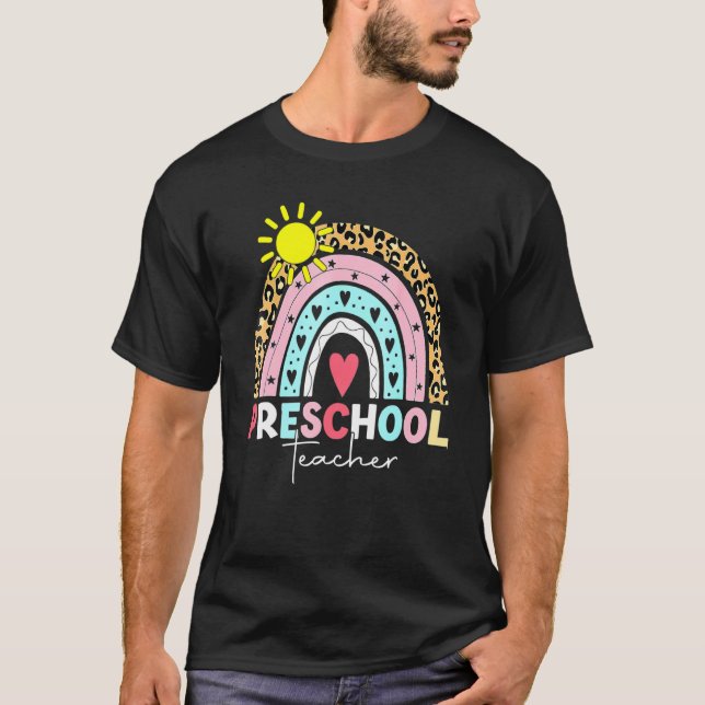 T-shirt Pré K Enseignant Enseigner Préscolaire Boho Rainbo (Devant)