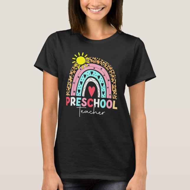 T-shirt Pré K Enseignant Enseigner Préscolaire Boho Rainbo (Devant)
