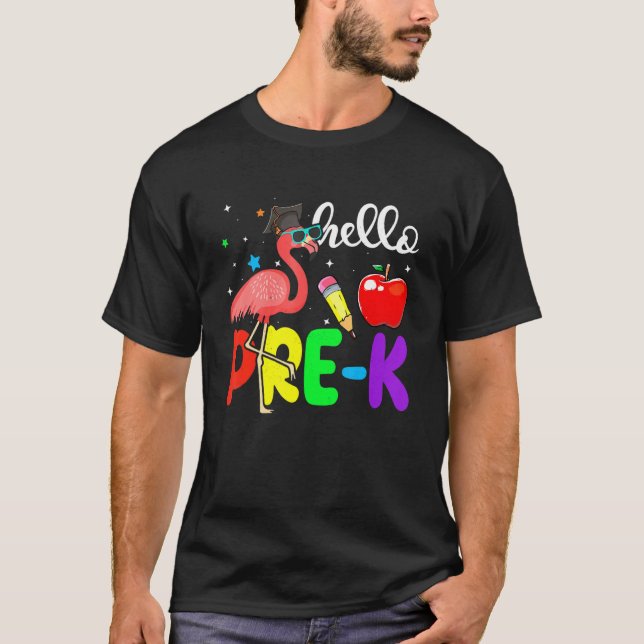 T-shirt Pré K Flamingo Back To School Teacher (Devant)