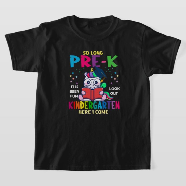 T-shirt Pre-K Kindergarten Here I Come Unicorn Graduation (Poser)