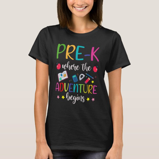 T-shirt Pré K L'aventure de l'enseignant commence le premi (Devant)