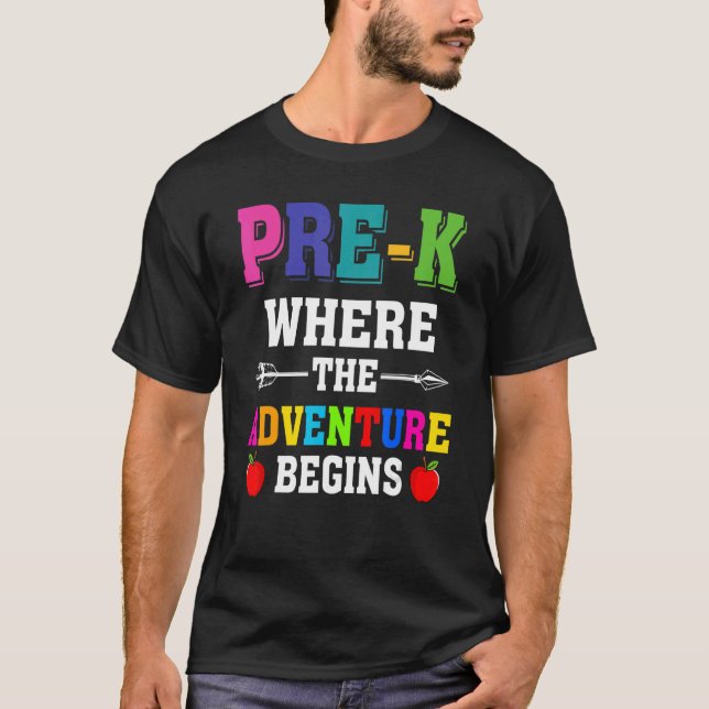 T-shirt Pré K L'aventure de l'enseignant commence le premi (Devant)