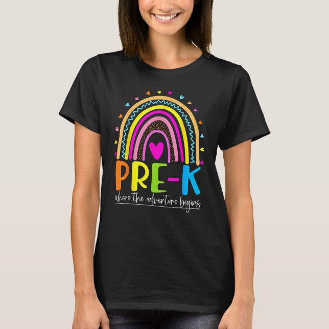T-shirt Pré K où commence l'aventure (Devant)