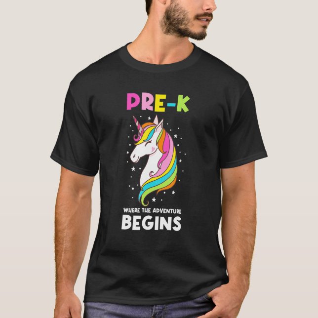 T-shirt Pré K Où L'Aventure Commence Avant La Maternité (Devant)