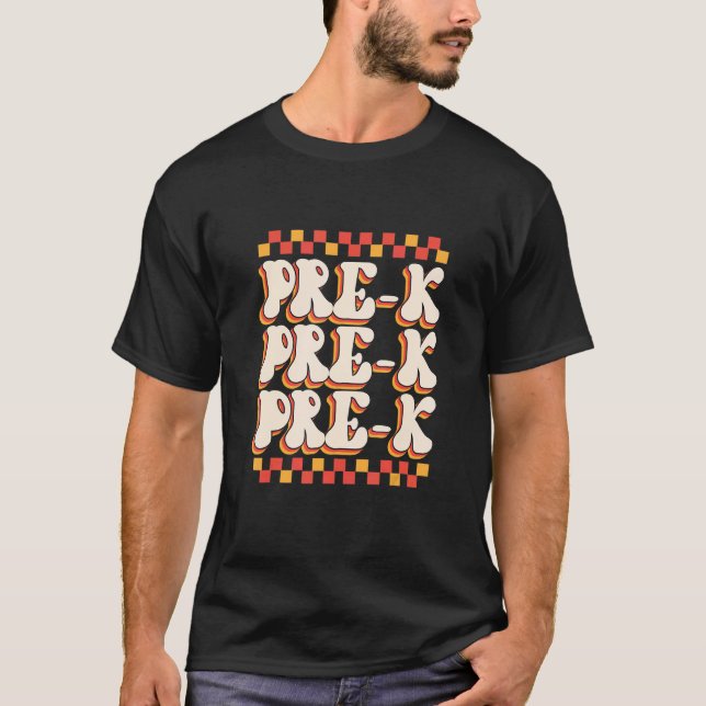T-shirt Pré K Retro Retour à l'école (Devant)