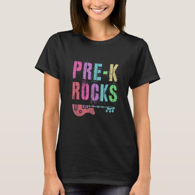 T-shirt Pré K Rocks Enseignant Étudiant Rockstar Team Read (Devant)