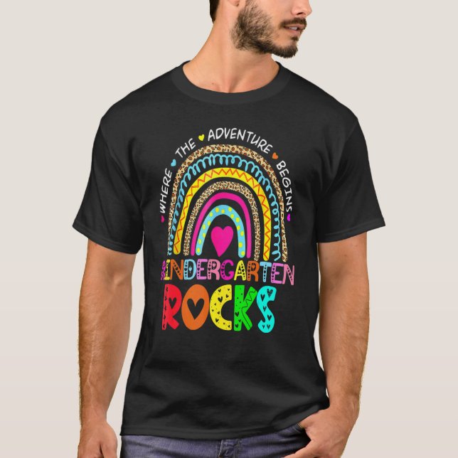 T-shirt Pré K Rocks Professeur Pré K Retour À L'École Arc  (Devant)