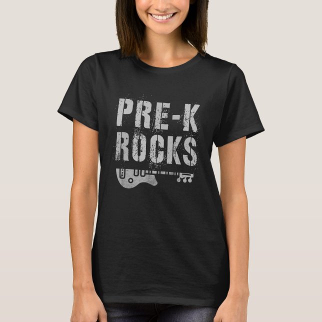 T-shirt Pre K Rocks Teacher Rockstar Team (Devant)