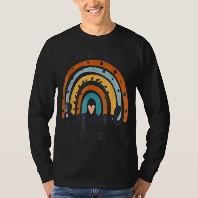 T-shirt Pré K Squad Étudiant Enseignant Boho Arc-en-ciel (Devant)