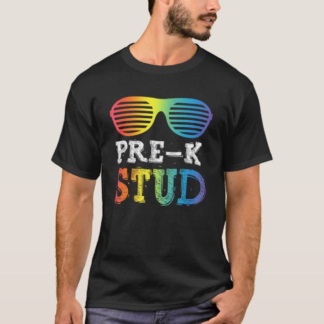 T-shirt Pré K Stud Pour Garçons Retour À L'École (Devant)