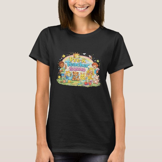 T-shirt Pre-K Teacher Squad – Cute Preschool Design (Devant)