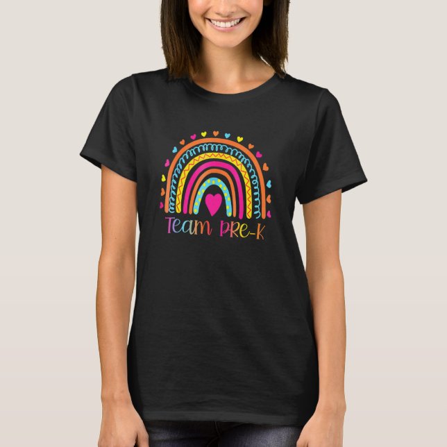 T-shirt Pré K Team Pré K Enseignant Rainbow (Devant)