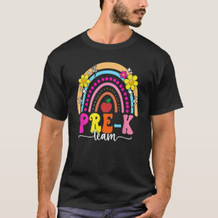 T-shirt Pré K Team Rainbow Retour À L'École Pré K Enseigna