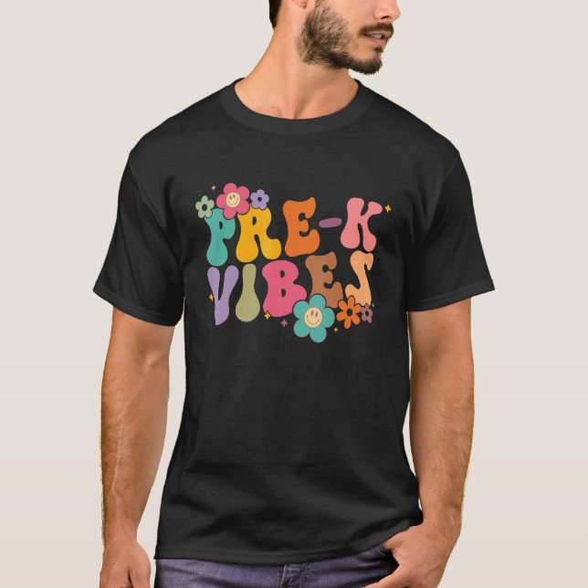 T-shirt Pre K Vibes First Day Preschool Kids Back to Schoo (Devant)