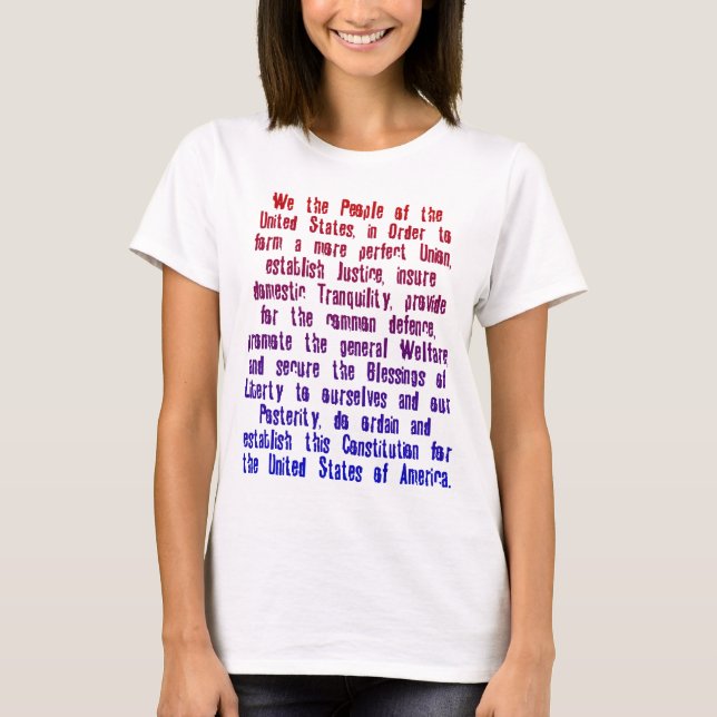 T-SHIRT PRÉAMBULE DE CONSTITUTION D'ETATS-UNIS (Devant)