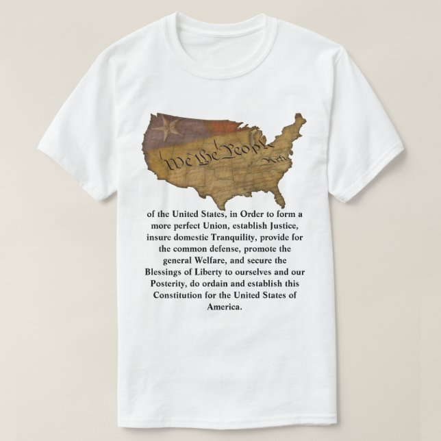 T-shirt Préambule de la Constitution des États-Unis (Design devant)