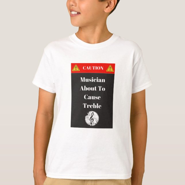 T-shirt "Précaution - musicien environ coutume pour causer (Devant)