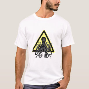 T-shirt Précaution ! Poulpe/Cthulu en avant