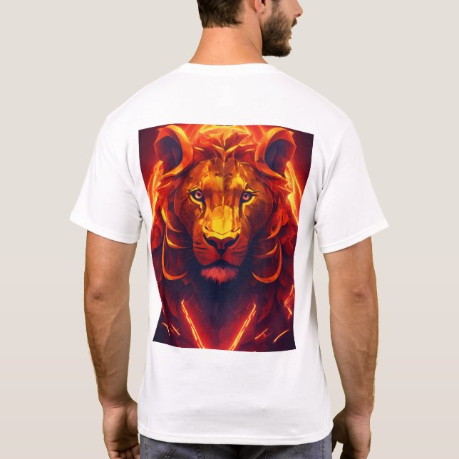 T-shirt "Précision majestueuse : Emblème de Lion géométriq (Dos)