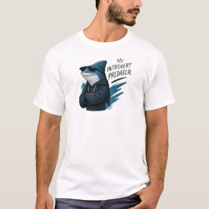 T-shirt Prédateur Requin Introverti Cool avec des Lunettes