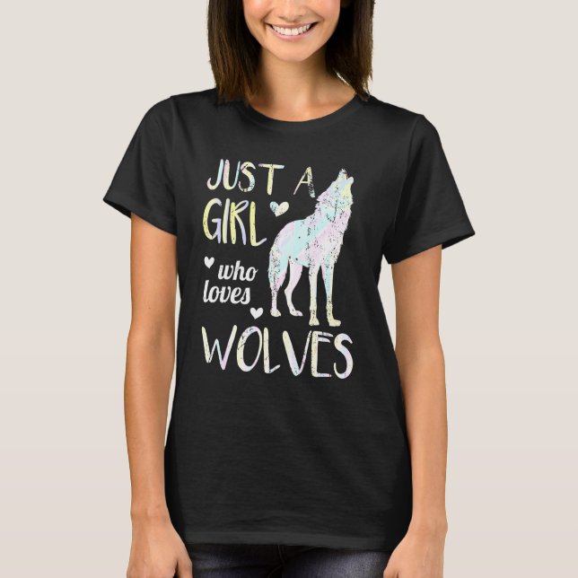 T-shirt Predator Forestier Animal Howling Wolf Femmes Fill (Devant)