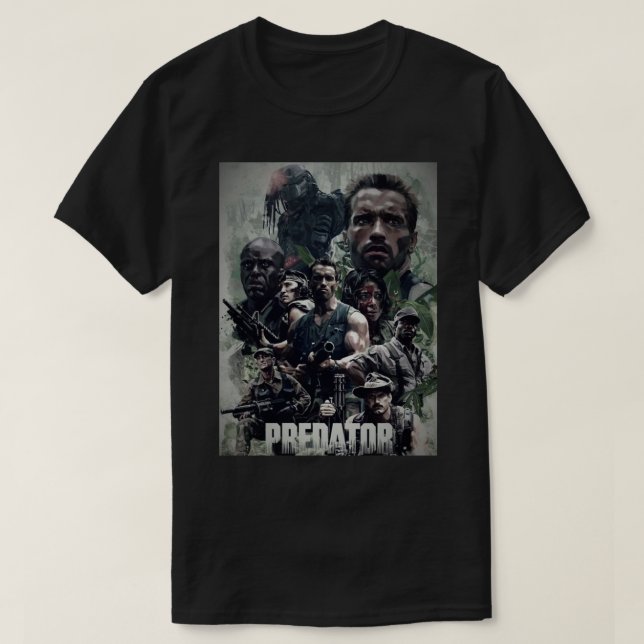 T-shirt Predator par Arnold Schwarzenegger Poster de film  (Design devant)