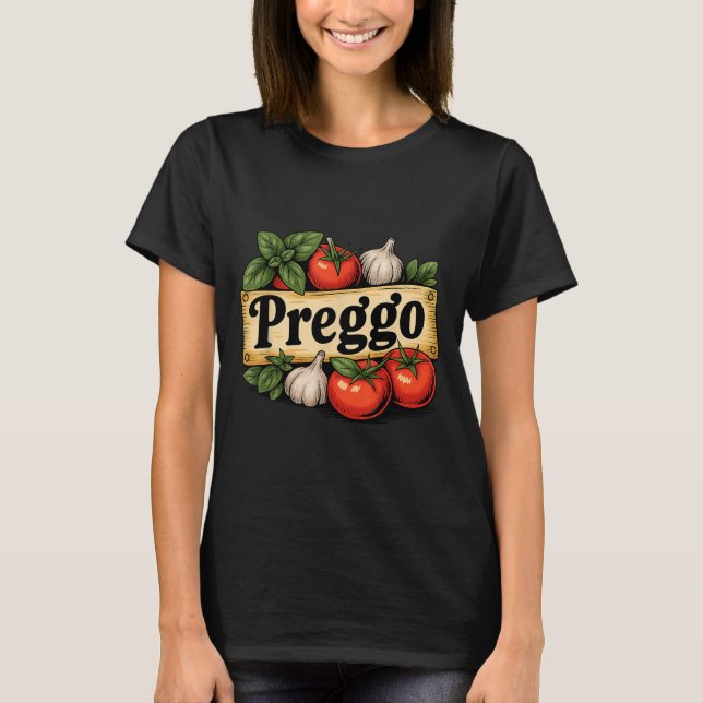 T-shirt Preggo Costume Pregnancy Announcement Preggo Pasta (Devant)