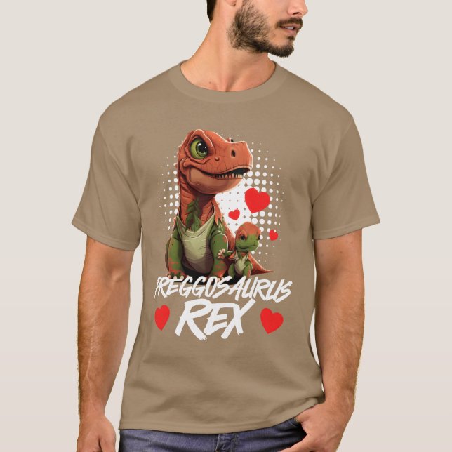 T-shirt Preggosaurus enceinte épectant Mères Mamasaurus (Devant)