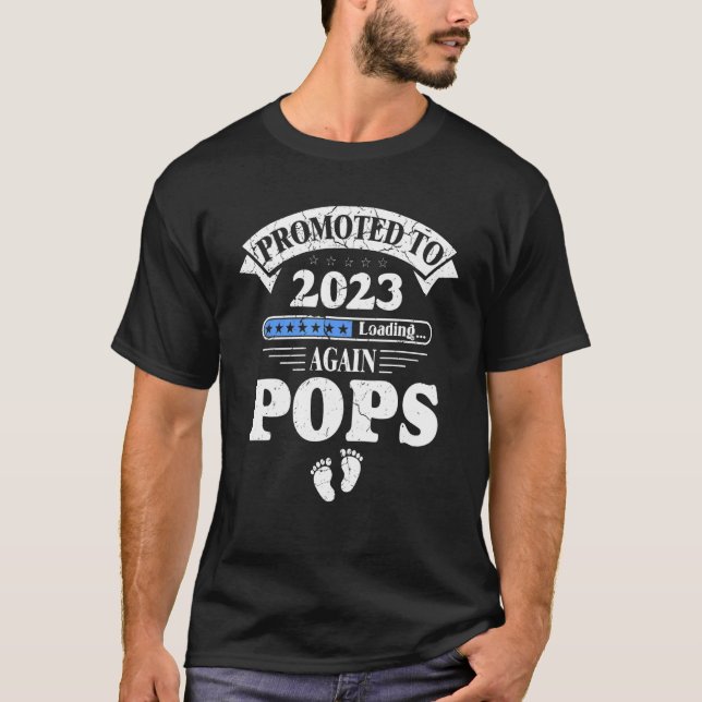 T-shirt Pregnancy Announcement Promoted To Pops Again 2023 (Devant)