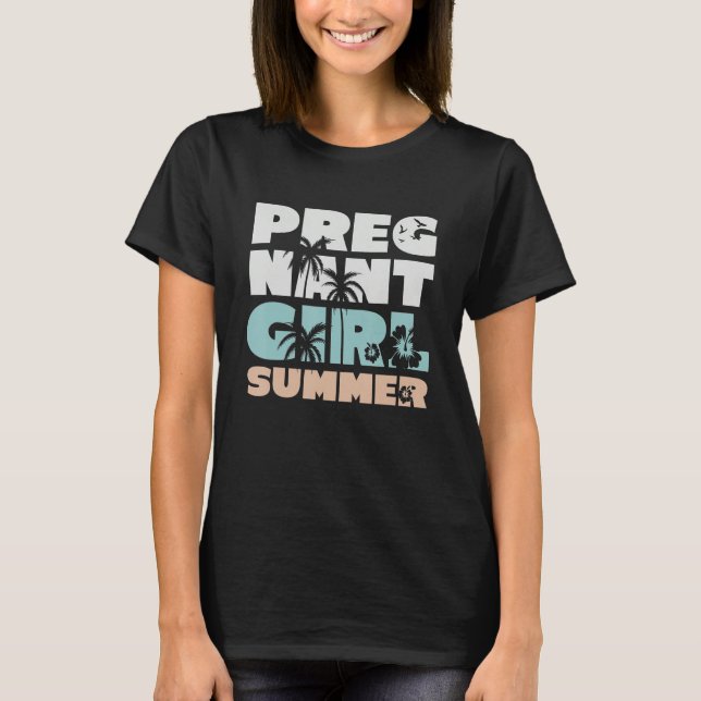 T-shirt Pregnant Girl Summer Baby Announcement Pregnancy_2 (Devant)