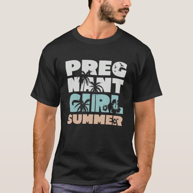 T-shirt Pregnant Girl Summer Baby Announcement Pregnancy_2 (Devant)