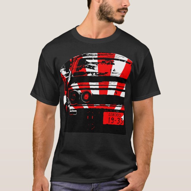 T-shirt Préhistorique JDM Rising Soleil Japonais (Devant)